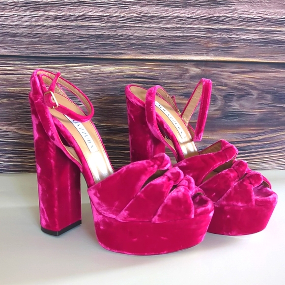 Aquazzura Mira Plateau 140mm Platform Pink Sandals - Picture 2 of 12